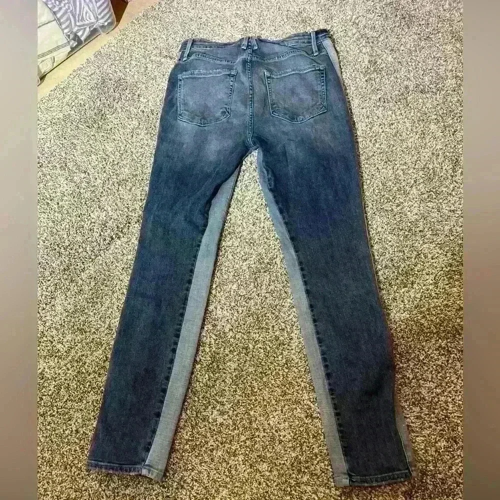 Good American Women's Good Waist Two Tone Side Stripe Skinny - Size 6/28- Note